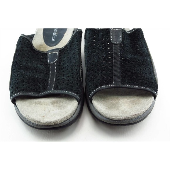 Naturalizer Size 6 M Black Slides Leather Women Sandal Shoes - Picture 2 of 7